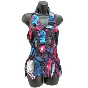 Express | Open Front High Neck Collar Blouse